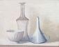 Funnel, bowl, bottle, pot. 24x30 cm.