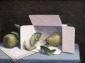 Pears and box. 30x40 cm.