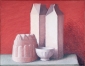 Two boxes, pudding mould and bowl. 40x50 cm.