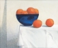 Orange, blue bowl. 50x60 cm.