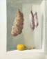 Sausages, lemon, laurel. 50x40 cm. • private coll.