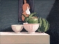 Kommen, appel, Modigliani. 30x40 cm.