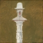 Zelfportret met witte hoed. 1969 22x22 cm.